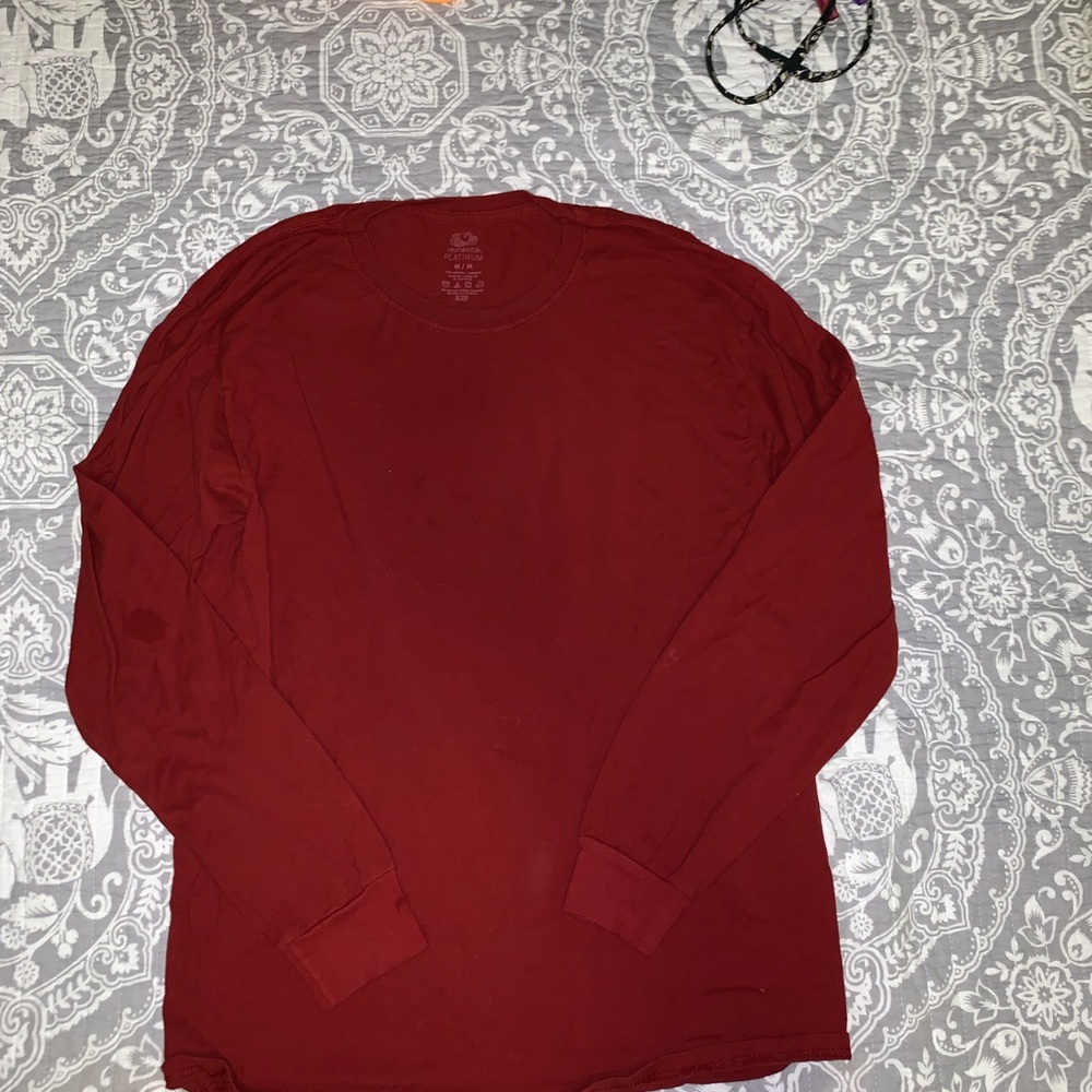 comfortable maroon long sleeve